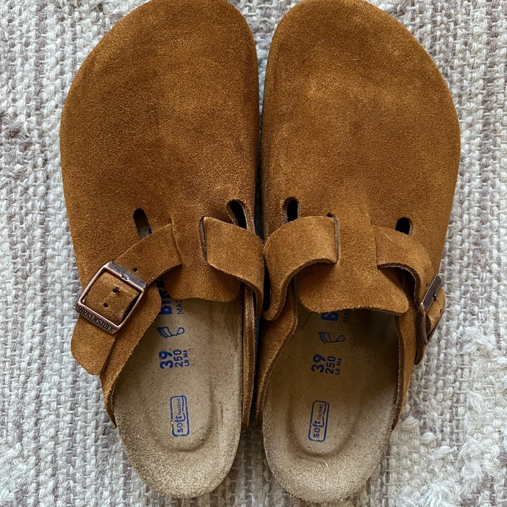 Birkenstocks, Boston, Suede Leather Mink - Size: EU 39 / US 8-8.5